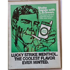 Vintage Lucky Strike Menthol Cigarette Print Ad 1967 Life Magazine